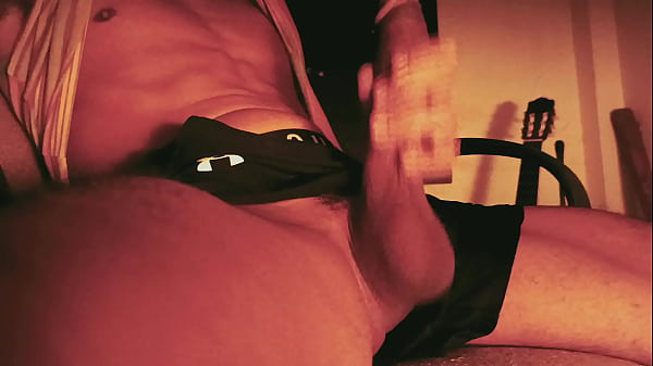 Play MP4 - Guy jerking off moaning in underwear makes his big cock cum hard after school