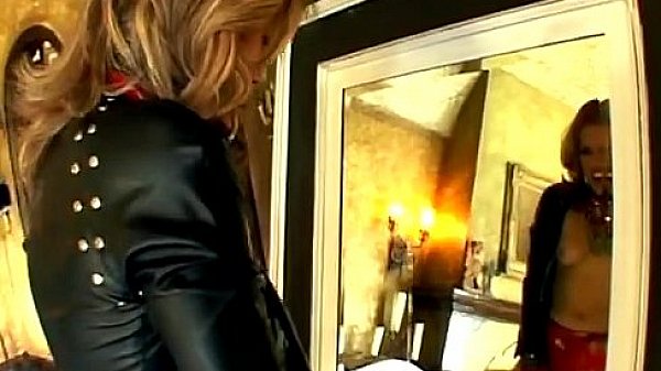 Fishnets blonde babe sucking fucking anal big dick