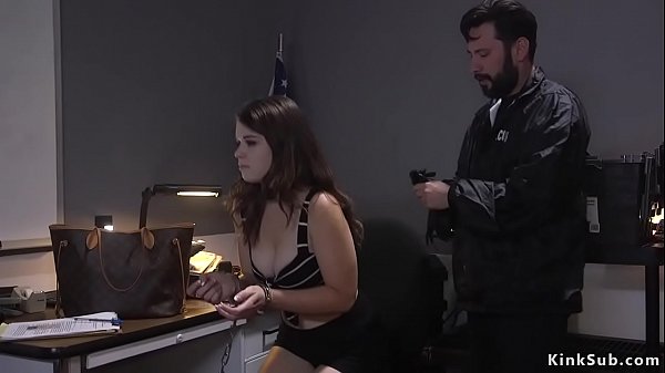 Bound shoplifter_banged by security guy