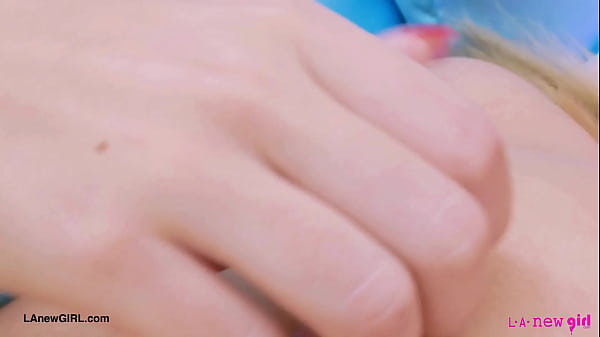 Radiant blonde model naked close up