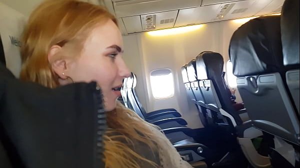 Play MP4 - PUBLIC AIRPLANE Handjob and Blowjob