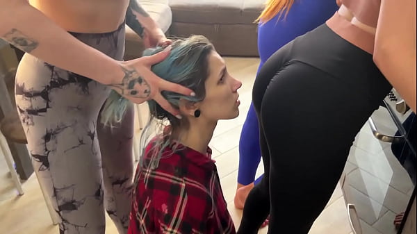 Pussy and butt worship group lesbian domination with jucy agata agma