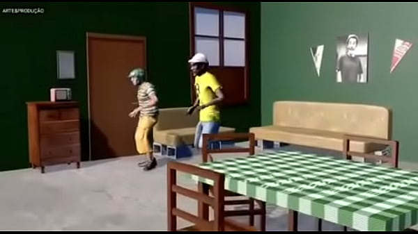 Chaves safado dan&ccedil;ando funk com v&eacute;io brocha enquanto eles escutam m&uacute;sica foda do player tauz 