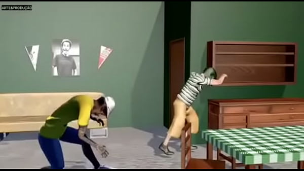 Chaves safado dan&ccedil;ando funk com v&eacute;io brocha enquanto eles escutam m&uacute;sica foda do player tauz 