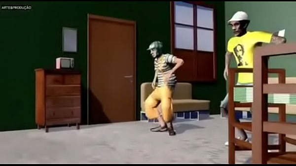Chaves safado dan&ccedil;ando funk com v&eacute;io brocha enquanto eles escutam m&uacute;sica foda do player tauz