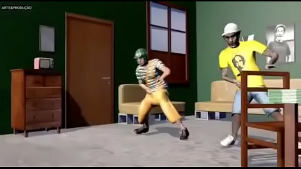 Chaves safado dan&ccedil;ando funk com v&eacute;io brocha enquanto eles escutam m&uacute;sica foda do player tauz 