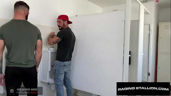 Play MP4 - Muscle Bear Dicked Down In Bathroom By Hot Stranger - Jake Nicola&comma; Vince Parker - RagingStallion