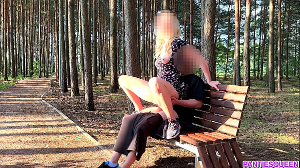 Play MP4 - Kinky blonde gets creampie by a stranger in public outside&comma; also got caught while rough dick jumping