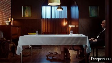 A submissive woman provides her benefactor with a five star seduction 