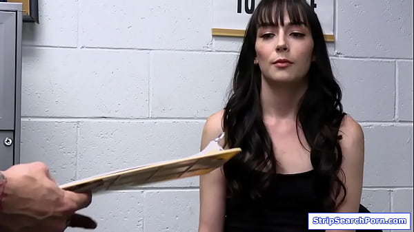 Brunette teen shoplifter gets caught stealing lingerie.Officer strips the small tits babe naked then masturbates her hairy pussy before fucking her. 