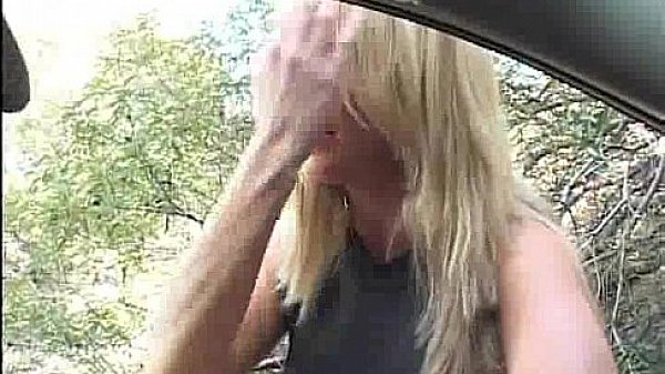 This hot blonde milf is sucking some cock and gets fucked 