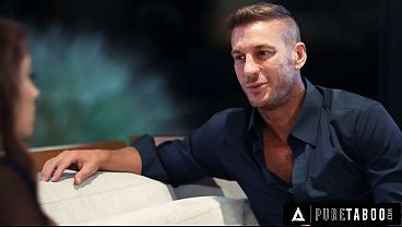 Hot babe seduces stepdad's best buddy 