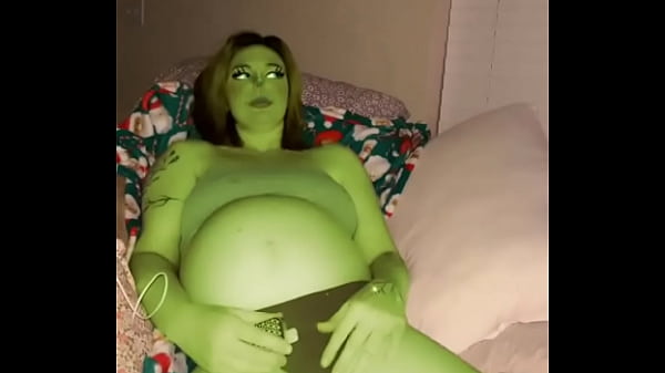 Pregnant mrs grinch looking for a who packing a big present don&rsquo;t tell my husband 