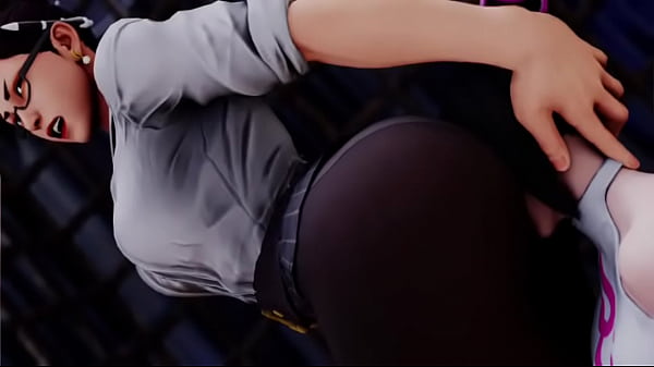 Street fighter li sitting on juri's face