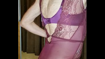Crossdresser posing in bodystockings