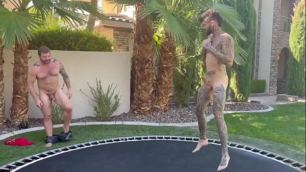 I snuck into his backyard to jump naked im glad he decided to join full video posted to my link in bio 