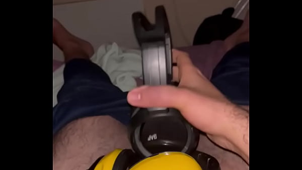 Headset and ear muffs cumshot 