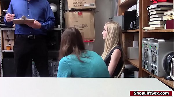 Blonde shoplifter doggystyled in front of her bf 