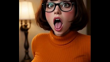 Velma Dinkley cobra vida mostrando sus ricas tetas y enorme culo