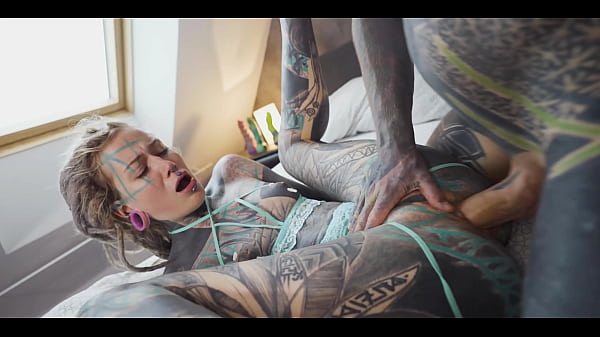 Tattooed teen balls deep fucking