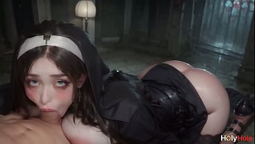 Sexy Nun Was Fucked By My Fat Cock! She Is A Real Horny Bitch![ai] thumbnail