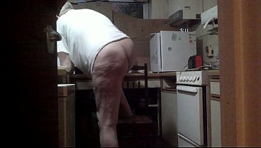 fat nude old man with tiny cock shows his anus