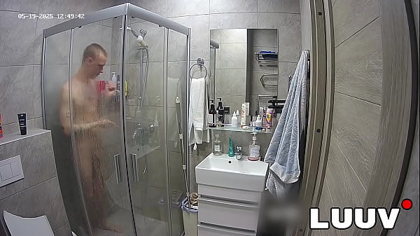 LUUV. Abbadon takes a shower before a sex scene on camera