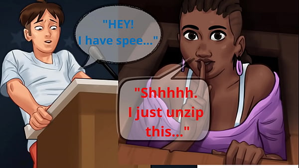 Dewitt - Ebony Teacher With Big Tits And Big Ass Blowjob Student At Stage thumbnail