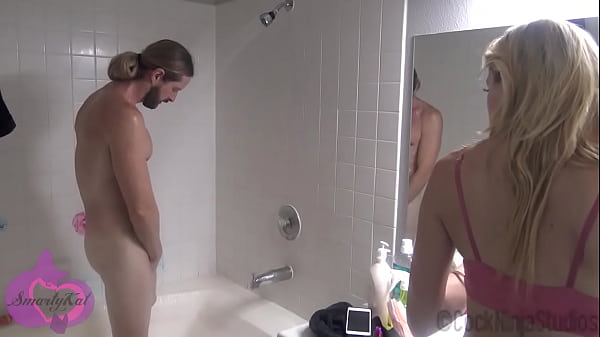 Step sister gets turned on after working out with step brother and fucks him in the shower trailer