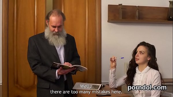 Lovable is tempted and drilled by aged lecturer