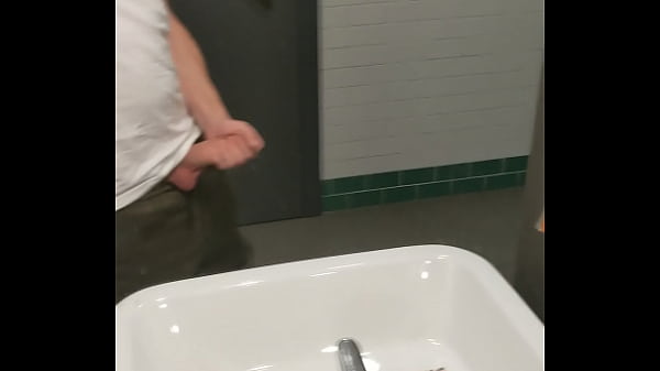 Jerking in the public bathroom