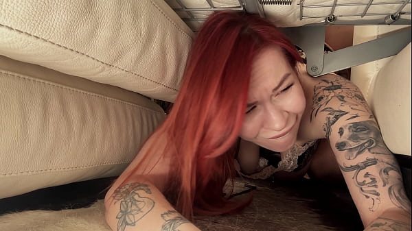 Redhead stepmom stuck under bed gets her tight pussy fucked hard by me 