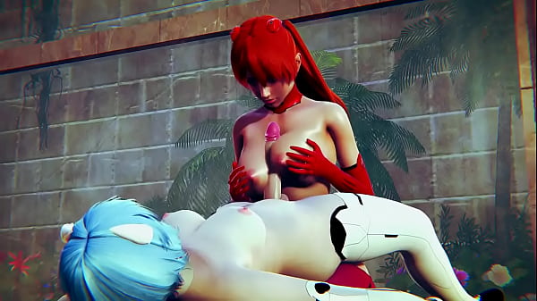 asuka and rei futa sex in bathhouse 3d_hentai evangelion
