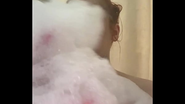 Watch the full video of me caressing myself in a bubble bath on the channel 