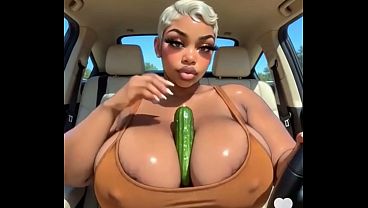Nonton Sexy Ebony Red Bone Titty Fucks A Big Green Pickle thumbnail