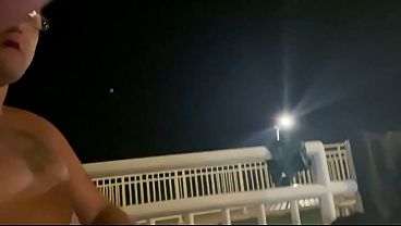 Getting my dick sucked and fucked on our hotel balcony