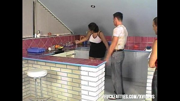 Play MP4 - Fat Lady Gets Two Cock Fucking In The Kitchen