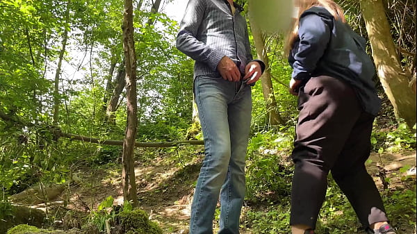 Play MP4 - My fat ass slutty wife peeing standing up doggystyle then holding my cock when I pee