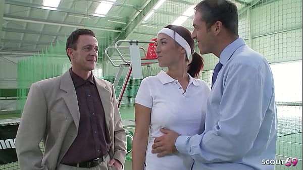 Nymphomaniac Tennis Girl Talk Two Big Dick Boys To Fuck Her Anal And Dp Before Massive Cumshot On Court thumbnail