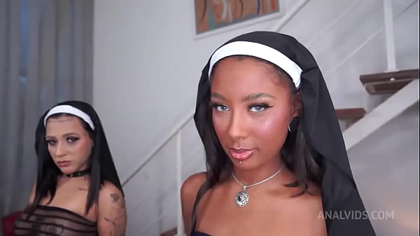Perv Convert : sexy 1.90m Brazilian, OB Honey gets her face mask removed by Top nuns then gets fucked by 3 huge cocks(DAP ... 