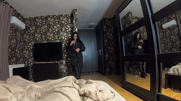 Preview milfycalla face fucking doggystyle and cumming over my long black winter jacket 183 