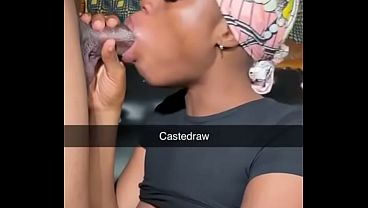 Pretty naija babe sucking huge cock 
