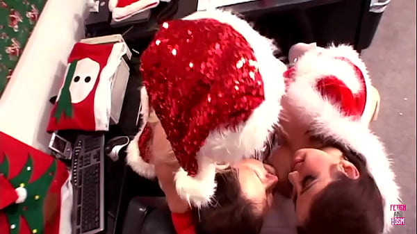Two delightful santa assistants had a thorough training session from an individual at his workplace