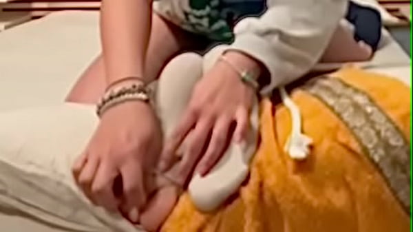 Socks cut and hot wax on bare soles 