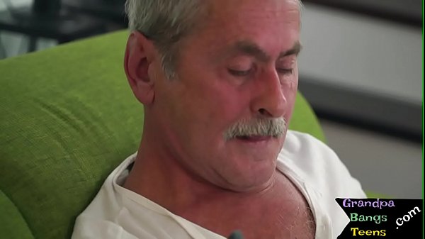 Hot blonde teen pumped by old man