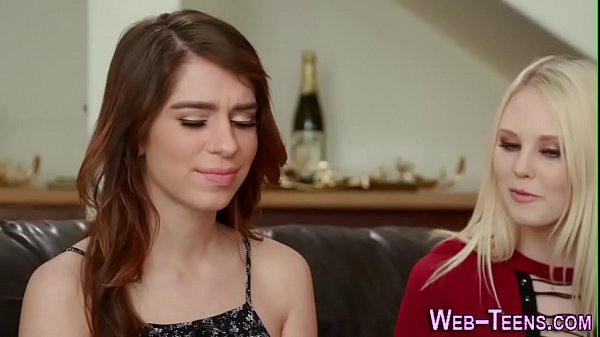 Blondeblindfolded teen lickedout