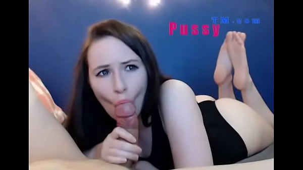Horny_girl make blowjob in front of webcam