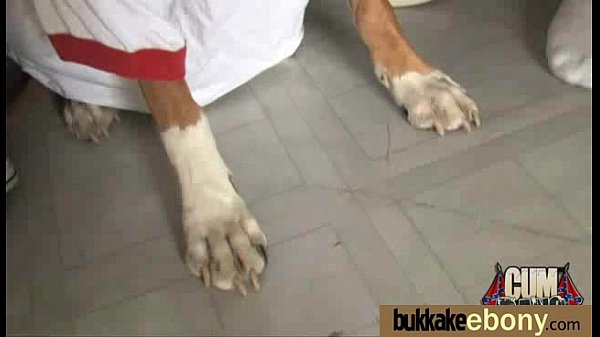 Ebony babe sucks toomany white cocks 9