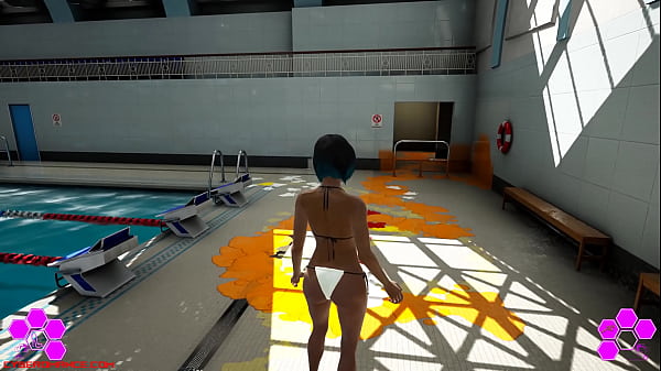 Cyberomance testing fluids near at the swimming pool 