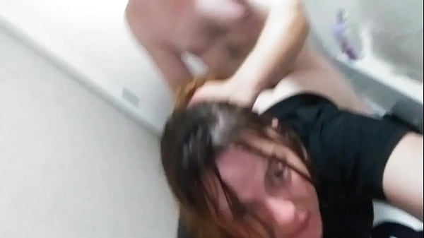 Office Whore gets pounded over toilet 